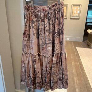 Christian Dior pink cotton floral skirt.